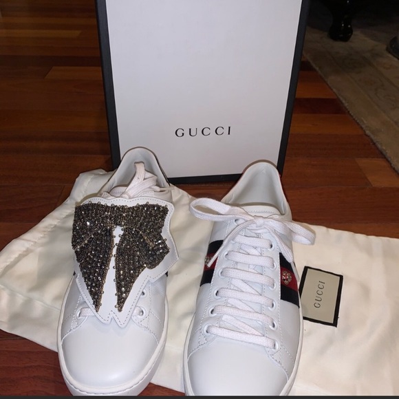 Gucci Shoes - Gucci ave sneakers w removable real crystal patch